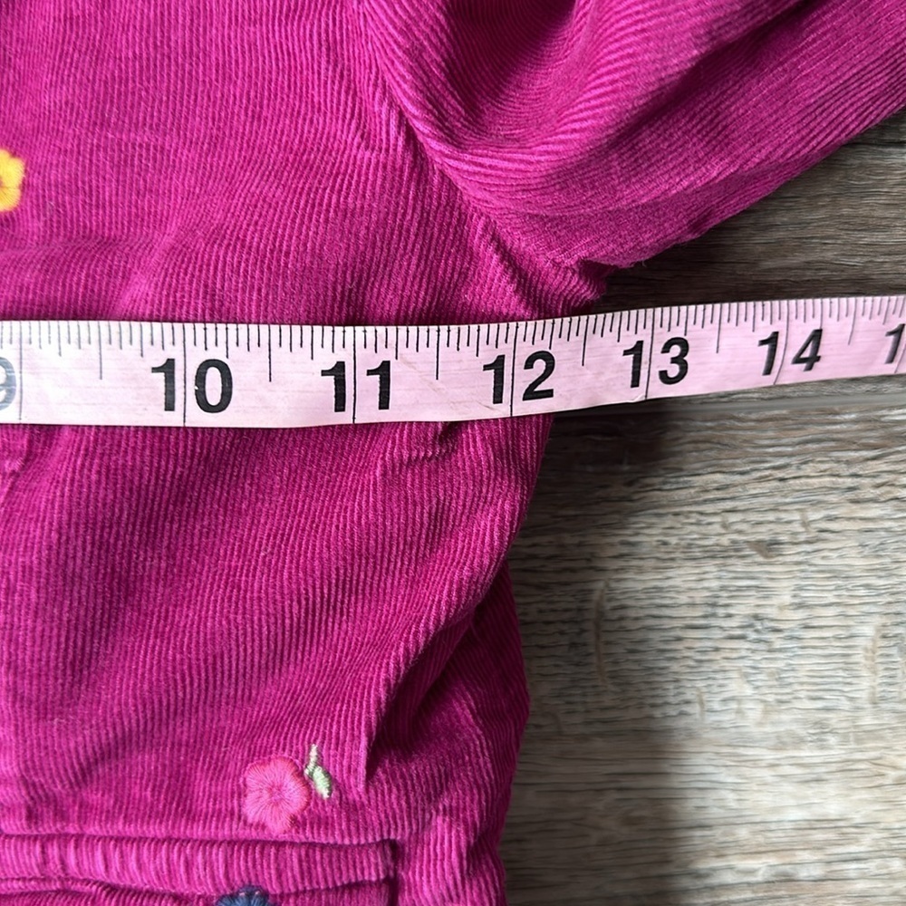 babyGap jacket size 4 toddler cranberry colored lined floral design - Picture 6 of 10